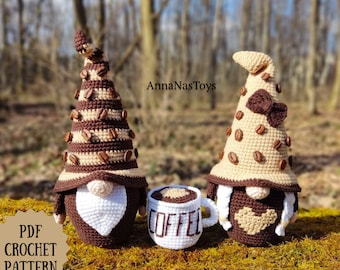 Coffee Gnomes: Crochet Amigurumi Pattern for Cozy Decor - PDF Download (English_US terms)