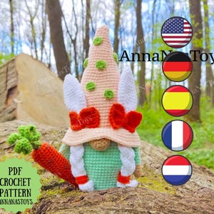 Easter gnome bunny and crochet carrot pattern, Crochet Easter decor, Crochet pattern PDF (English_US terms, German,Spanish,French,Dutch)
