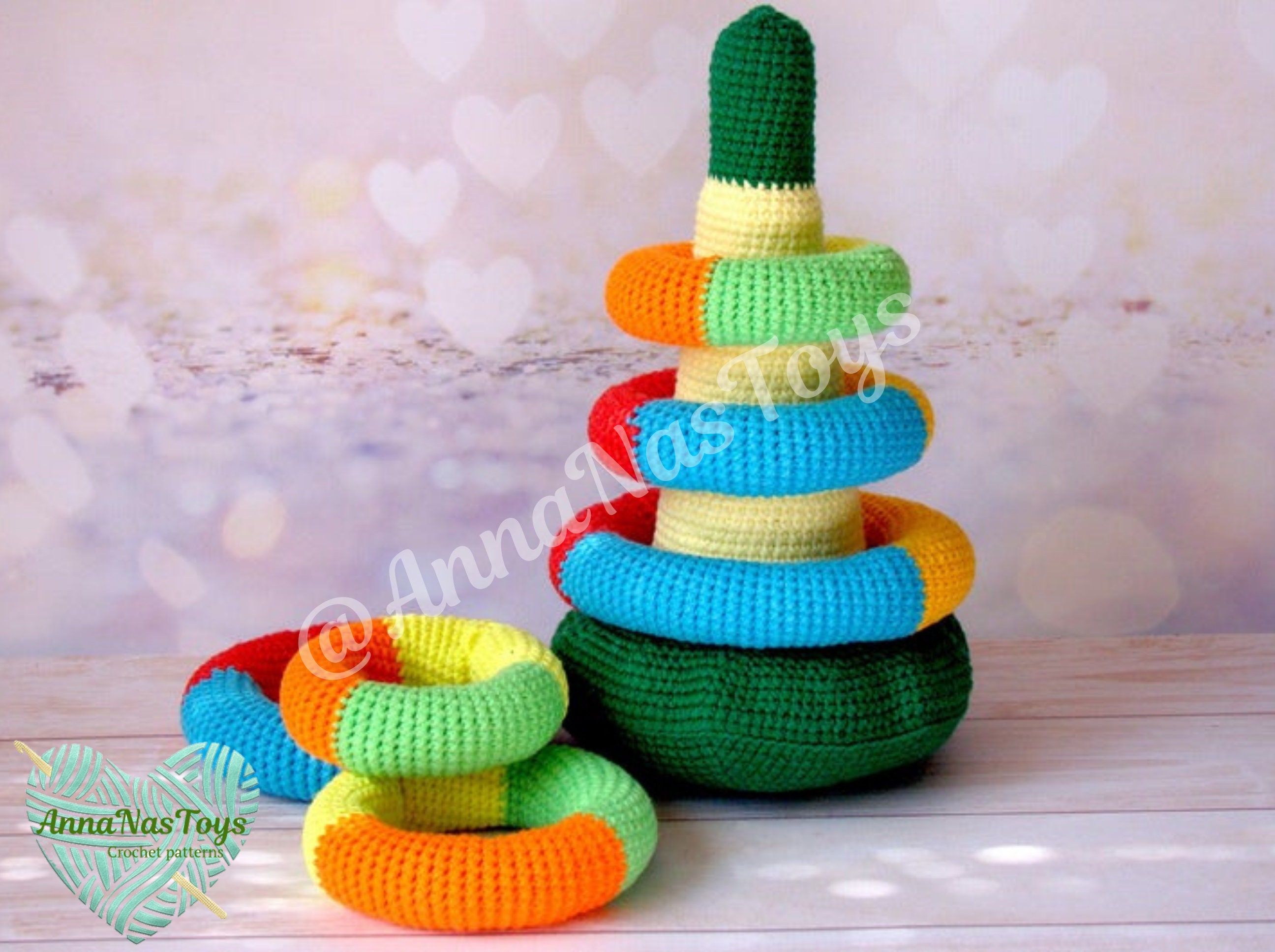 Crochet Amigurumi Multi-color Stacking Rings PDF Pattern | Etsy