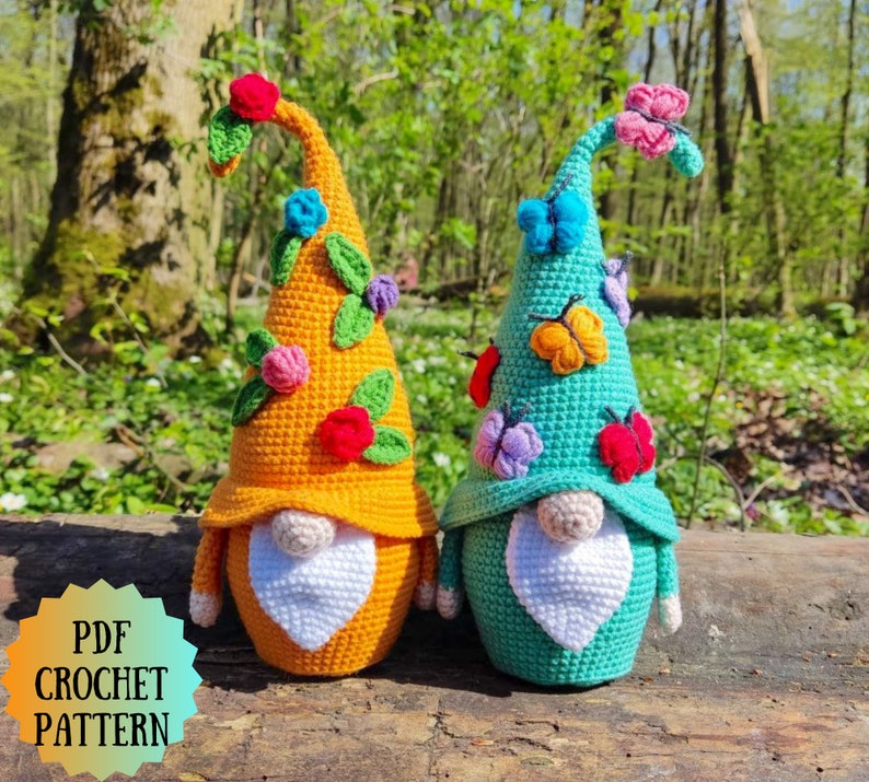 Spring Gnomes Crochet Gnome Amigurumi Pattern Gnome With Etsy