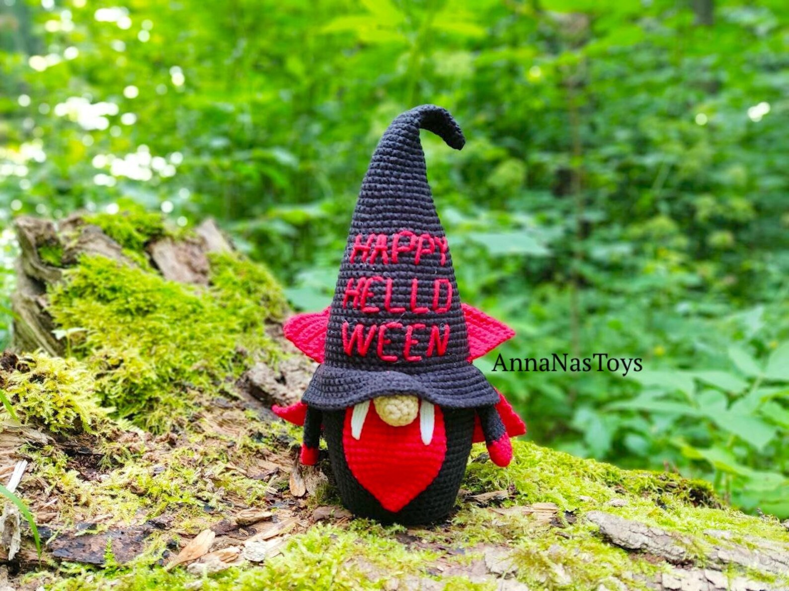 Gnome Ghost, Gnome Vampire and Witch With a Broom, Halloween Pattern ...