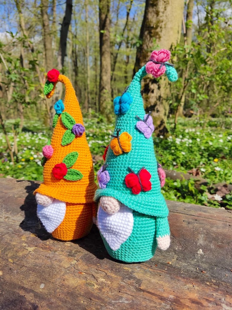 Spring Gnomes Crochet Gnome Amigurumi Pattern Gnome With Etsy