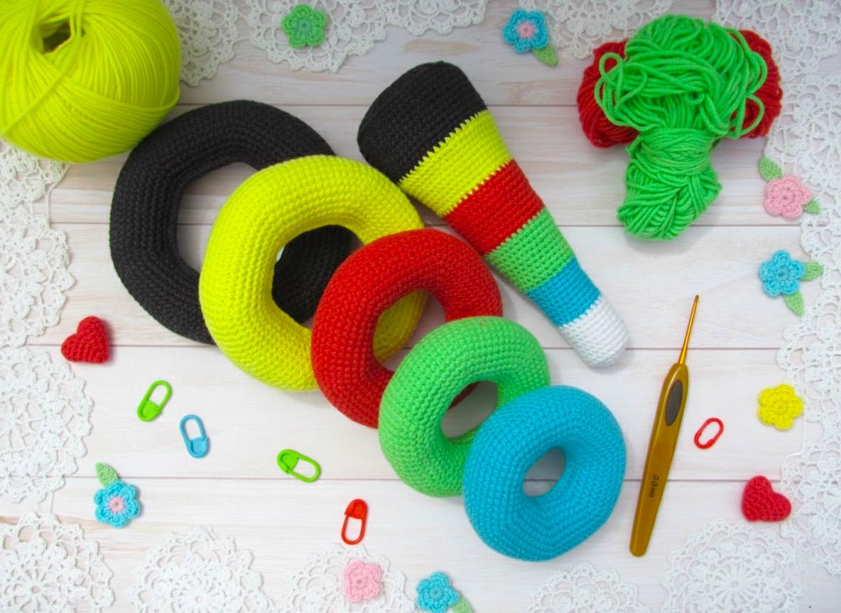 Crochet Amigurumi Toy Colored Stacking Rings PDF Pattern (english_us ...