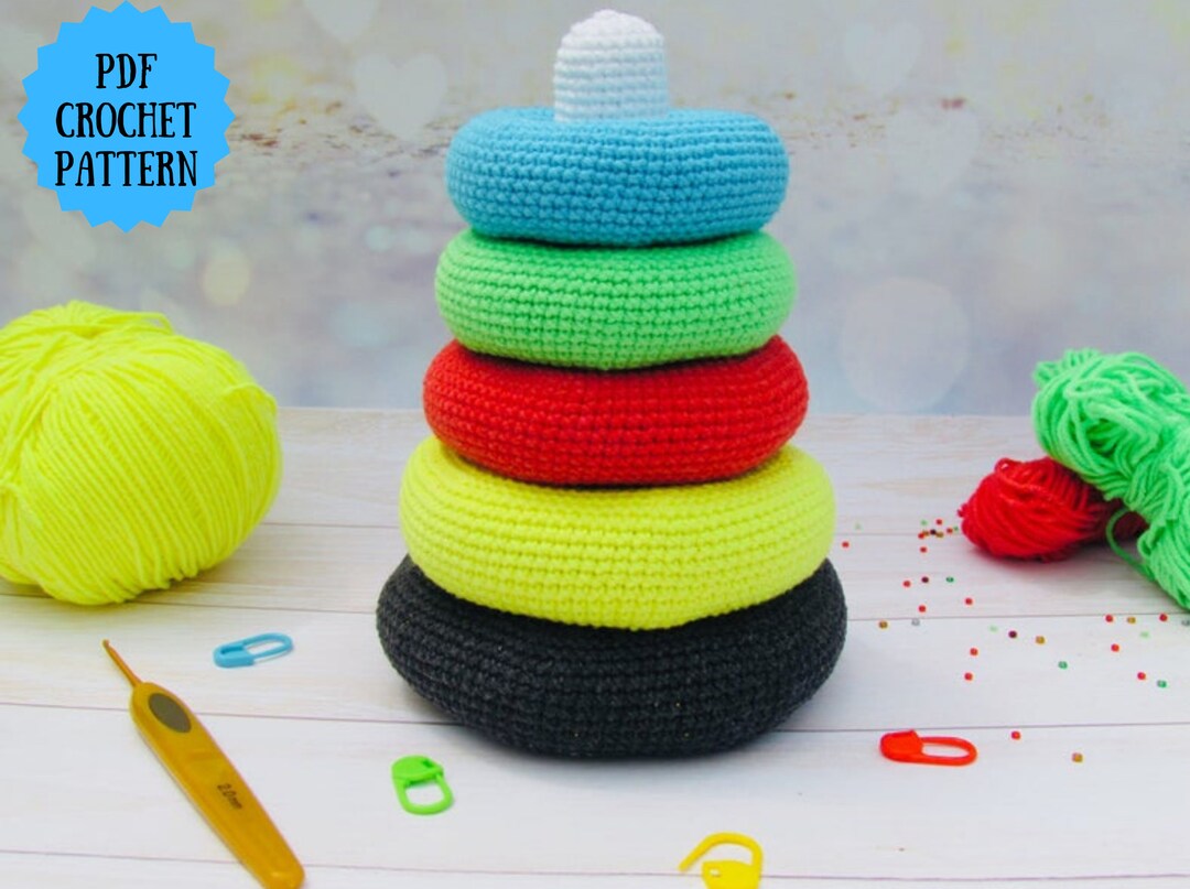 Crochet Amigurumi Toy Colored Stacking Rings PDF Pattern (english_us ...