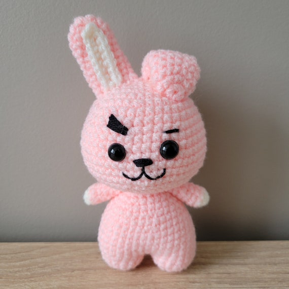 Pink bunny crochet K-pop character Cooky