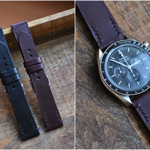 Leather Watch Band / Strap | Minamalist Style | Genuine Full Grain Leather | Handmade in London