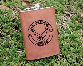 Transportation Branch US Army Veteran Soldier Groomsman Gift Leather Flask