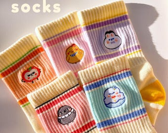 Love and Deepspace Embroidered Socks | Cute LADS Socks | Caleb Sylus Zayne Rafayel Xavier | Birthday Gift | Girlfriend Gift