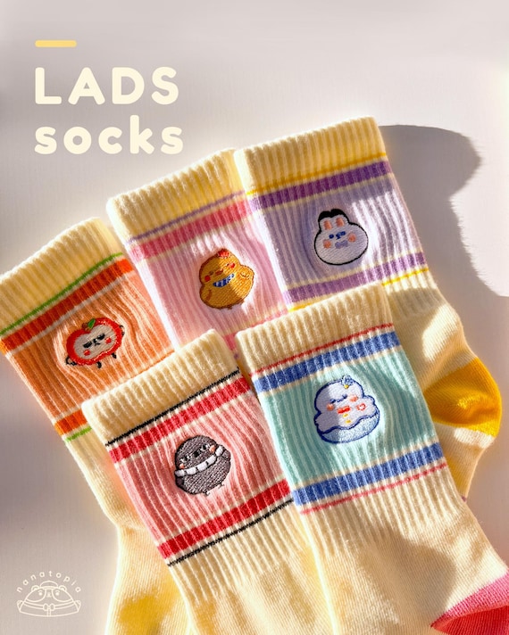 Love and Deepspace Embroidered Socks | Cute LADS Socks | Caleb Sylus Zayne Rafayel Xavier | Birthday Gift | Girlfriend Gift