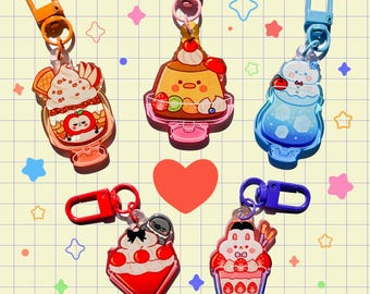 Love and Deepspace Dessert Acrylic Charm | Cute LADS Keychains | Caleb Sylus Zayne Rafayel Xavier | Birthday Gift | Girlfriend Gift