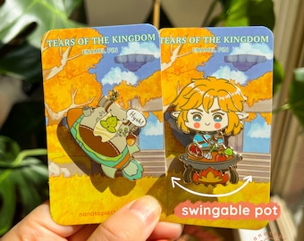 BACKORDER TOTK Enamel Pins | Legend of Zelda Pin | Korok Rocket Pin | Link Cooking Pin | Gaming Gifts | Cute Birthday Gift | Valentine Gift