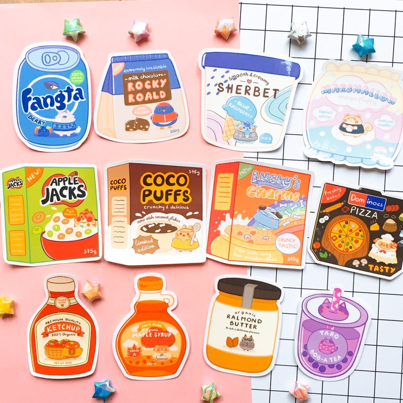 Animal Crossing New Horizon Food  Pun Stickers Autocollants  