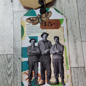 Stacked Tags Vintage Rustic Paper Dolls Original Artwork (5 Tags) Set 8 ...