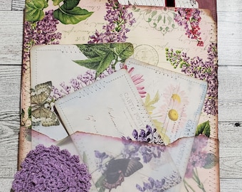 Lilac Altered File Folder with Hummingbird Journal