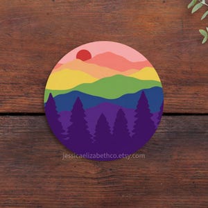 LGBTQ+ Pride Mountain Sticker: Subtle LQBTQ+ Flag, Laptop Decal