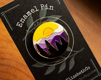 subtle nonbinary flag enamel pin - mountain pin