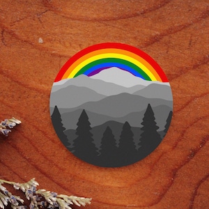 Sticker drapeau allié subtil, sticker fierté, sticker montagne, sticker pour ordinateur portable, sticker pour scrapbooking