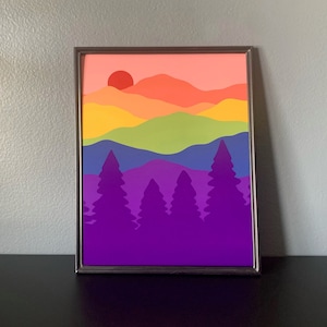 subtle LGBTQ flag poster - 8x10 poster - mountain poster