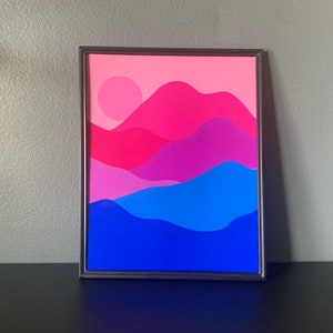 subtle bisexual flag poster - 8x10 poster - mountain poster