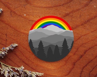 subtle ally flag sticker - pride sticker - mountain sticker - laptop sticker - scrapbook sticker