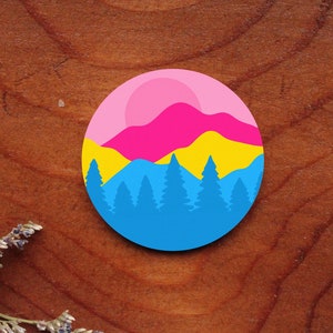 Sticker drapeau pansexuel subtil, sticker fierté, sticker montagne, sticker pour ordinateur portable, sticker pour scrapbooking