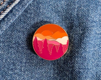 Subtle lesbian flag enamel pin mountain pin enamel cute pin set pins laple pin hard enamel pin gift for her Christmas gifts