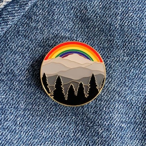 LGBTQ ally enamel pin mountain pin renamel cute pin set pins laple pin hard enamel pin gift for her Christmas gifts pride pin