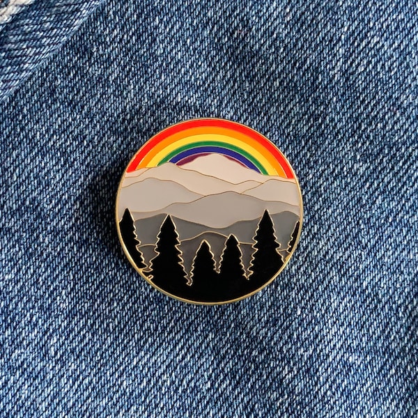 LGBTQ ally enamel pin mountain pin renamel cute pin set pins laple pin hard enamel pin gift for her Christmas gifts pride pin