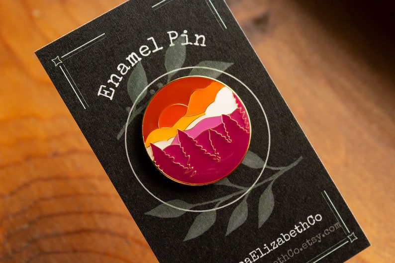 subtle lesbian flag enamel pin - mountain pin 