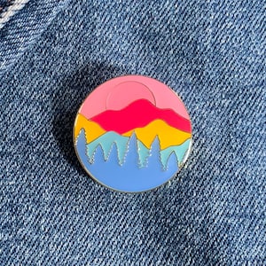 subtle pansexual flag enamel pin mountain pin pride pin enamel cute pin set pins laple pin hard enamel pin gift for her Christmas gifts