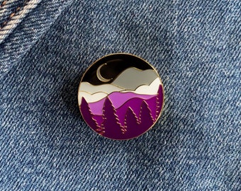 subtle asexual flag enamel pin - mountain pin