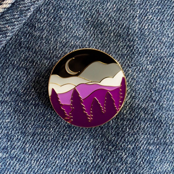 subtle asexual flag enamel pin - mountain pin