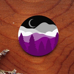 Sticker drapeau asexué subtil - sticker fierté - sticker montagne - sticker ordinateur portable - sticker scrapbooking