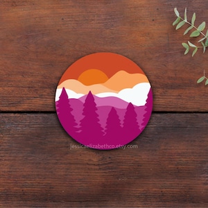 subtle lesbian flag sticker - pride sticker - mountain sticker - laptop sticker - scrapbook sticker