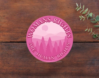 Frauenrechte sind Menschenrechte Aufkleber - Feministischer Laptop Aufkleber