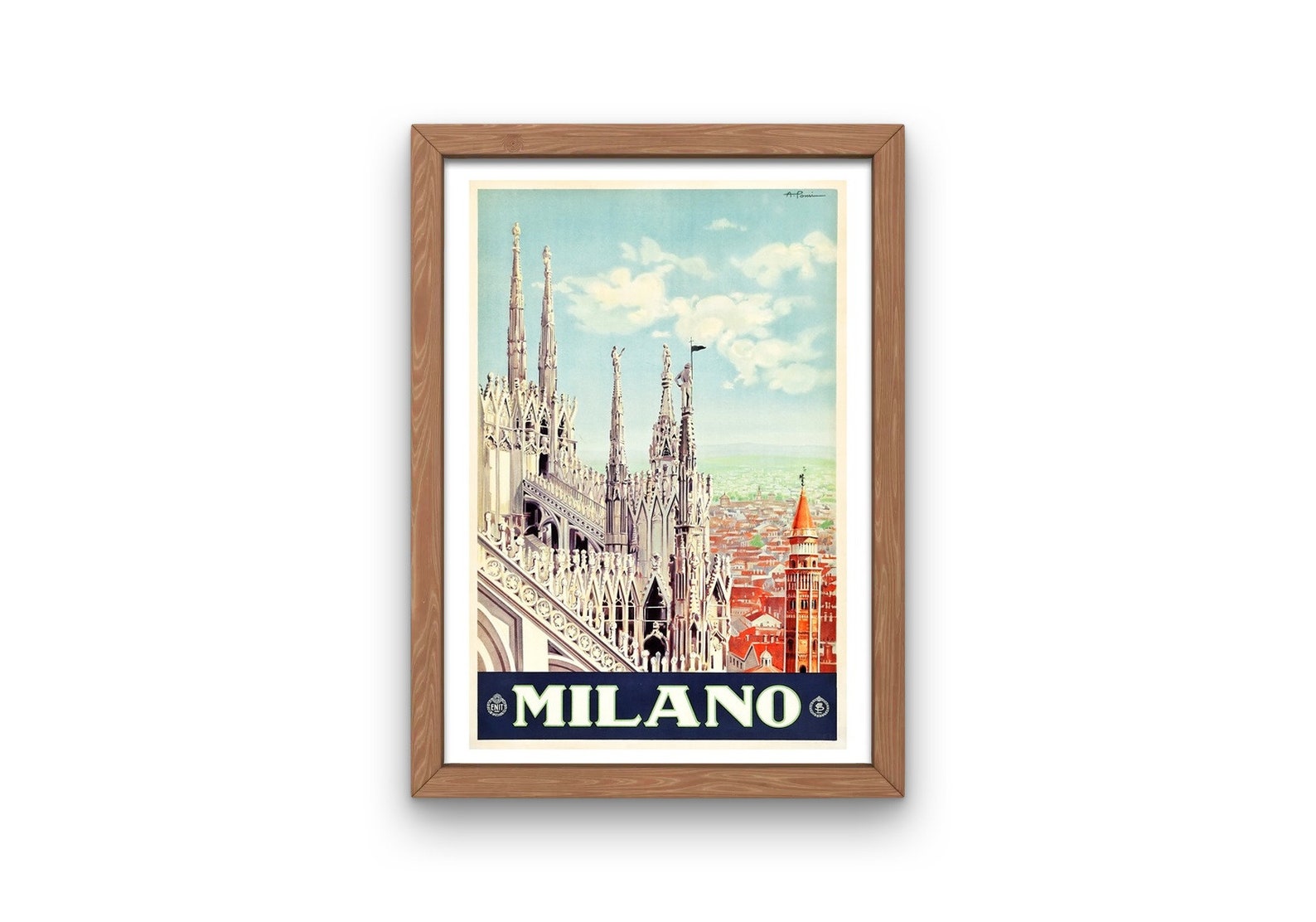 Travel Poster Digital Download Milan Italy Vintage Print Etsy