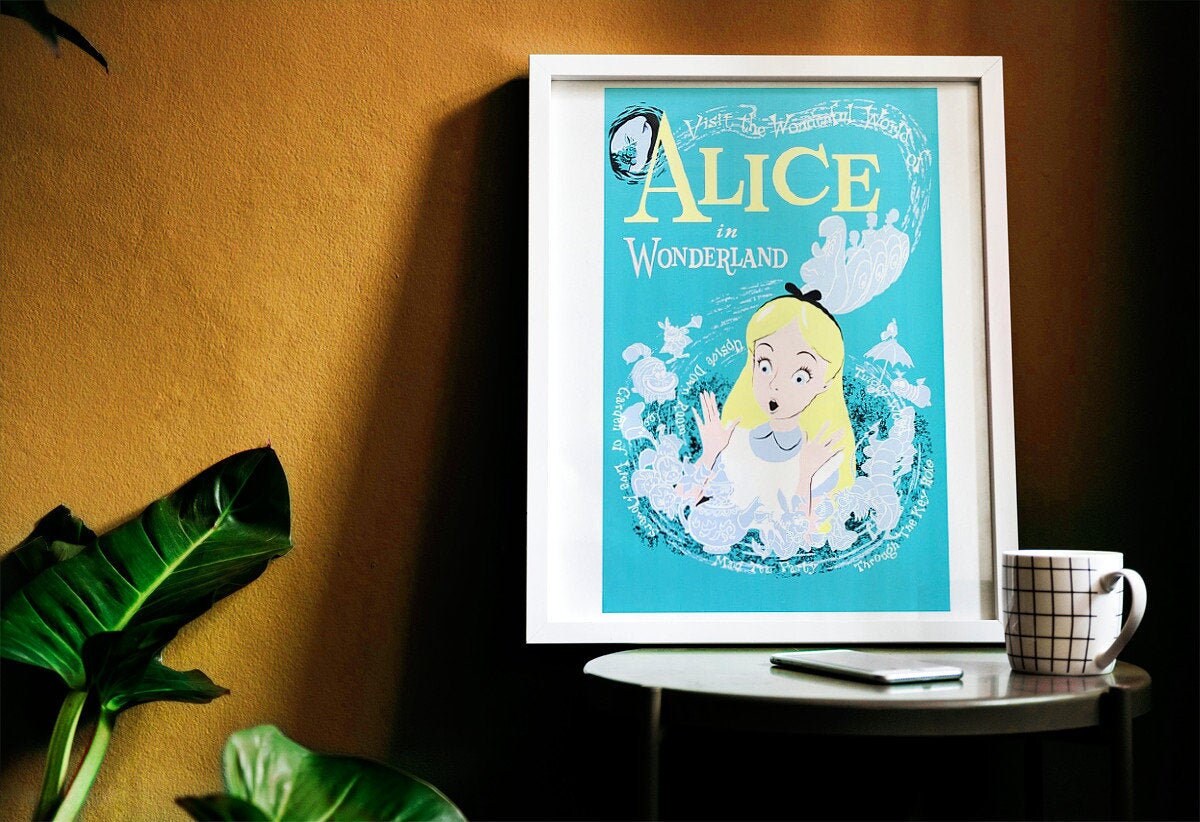 Disneyland Poster Digital Download Alice in Wonderland Etsy