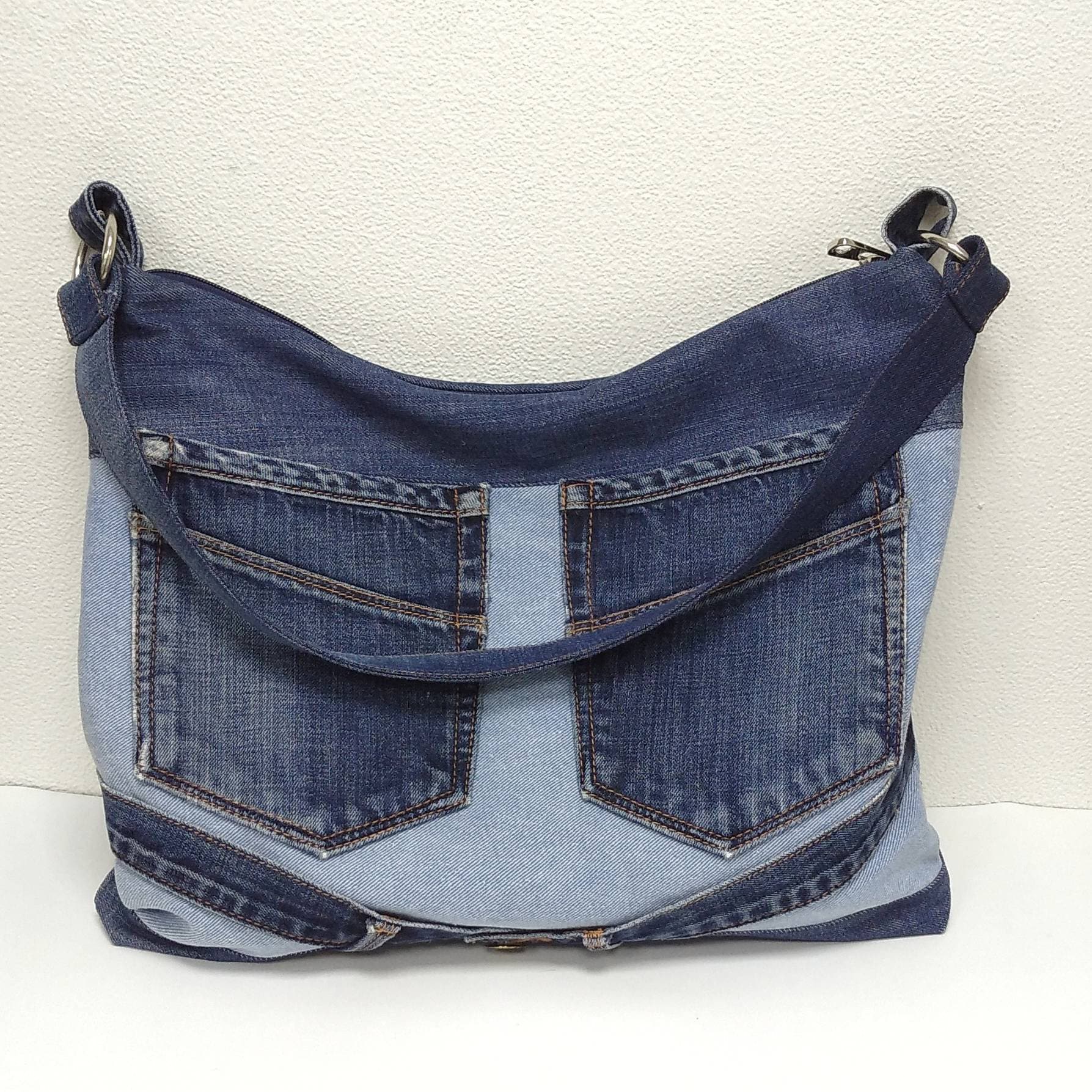 Denim shoulder bag hobo bag Casual shoulder bag of jeans | Etsy