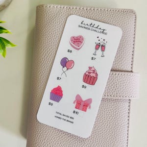 Mini défi d'économies d'anniversaire // Réutilisable et plastifié, papier cartonné brillant, enveloppes de billets à fermeture éclair, tracker perforé A6/A5