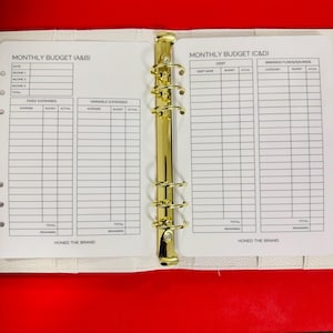 A5 Monthly Budget Tracker