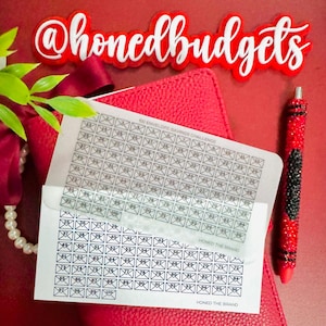 Défi économique de 100 enveloppes // Économisez 5 050 dollars, papier cartonné plastifié et brillant, enveloppes de trésorerie à fermeture éclair, tracker A6/A5 perforé