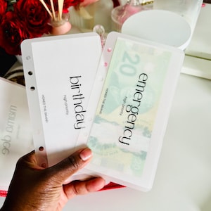 Enveloppes personnalisées minimalistes en vélin mat pour espèces : A5 A6 A7 - Inserts pour classeur budgétaire