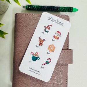 Mini défi économique de Noël // Réutilisable et plastifié, papier cartonné glacé, enveloppes de billets à fermeture éclair, tracker perforé A6/A5