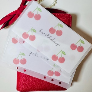 Cerises Enveloppes pour espèces en vélin mat A6 A7