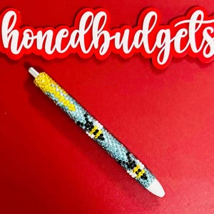 Honey Bee rhinestone pen // Refillable bling pens, Customized pen, Inkjoy gel pens, Glass rhinestones