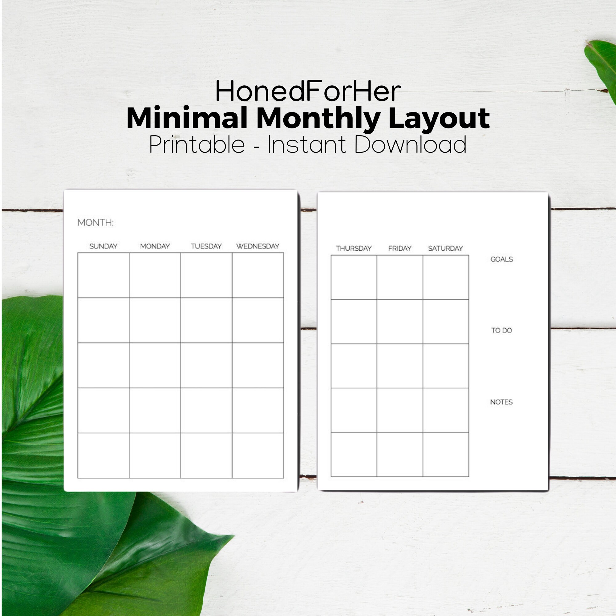 Download Printable Minimal Monthly Calendar Pdf