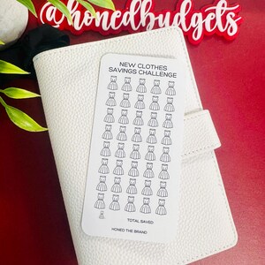 Défi d'économies de nouveaux vêtements // Défi d'épargne plastifié réutilisable, papier cartonné glacé, enveloppes de billets à fermeture éclair, tracker perforé A6/A5