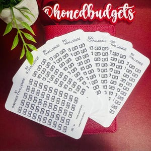 Bill denominations savings challenge bundle // Glossy laminated savings challenge, A6 or A5 hole punched tracker