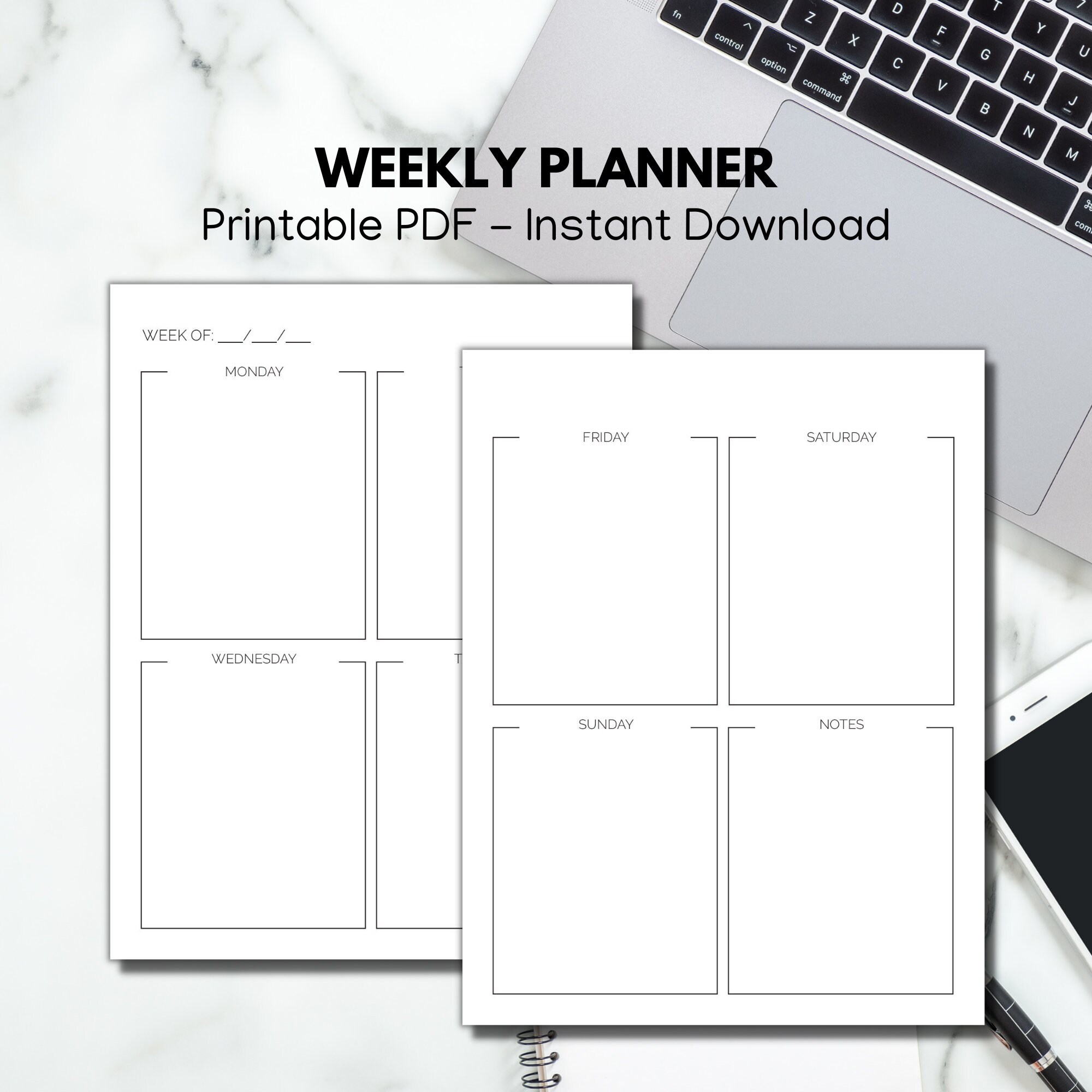 B5 Minimal Weekly Planner Weekly Planner Template Happy | Etsy