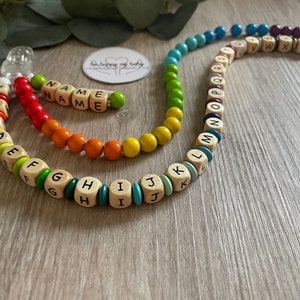 Cadena de conteo ABC de madera personalizada l Regalo de inscripción escolar l Cadena de conteo ABC l Cadena ABC l Cadena de conteo l Regalos personalizados
